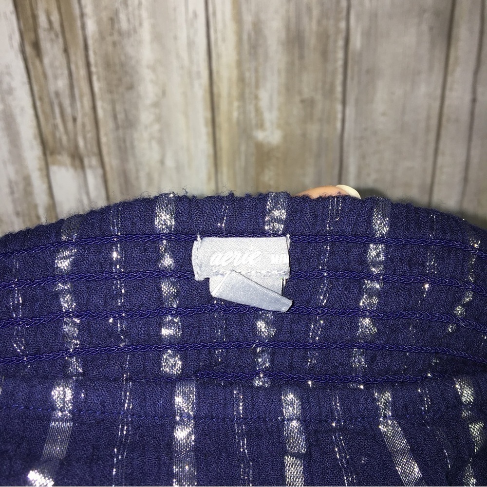 Aerie Blue & Silver Bandeu Top - Picture 4 of 5
